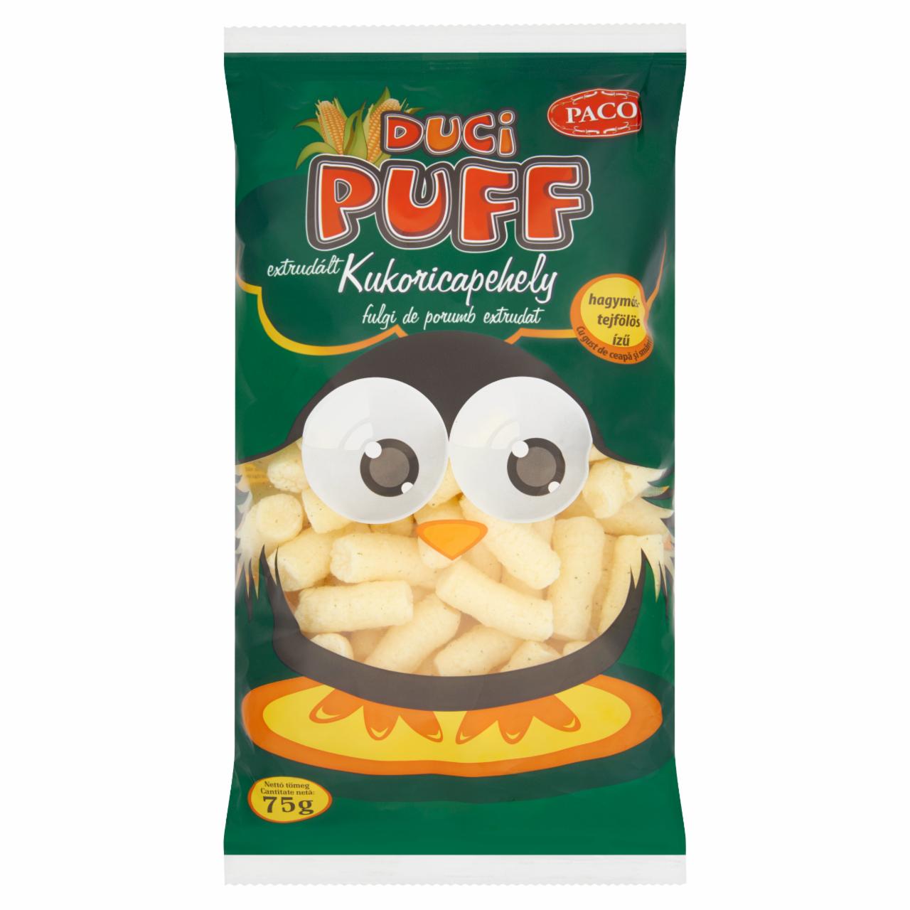 Képek - Paco Duci Puff extrudált hagymás-tejfölös ízű kukoricapehely 75 g