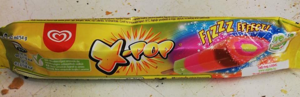 Képek - X-Pop kóla, eper, tutti-frutti és citrom-lime ízű vizes jégkrém pattogó cukorkával 50 ml