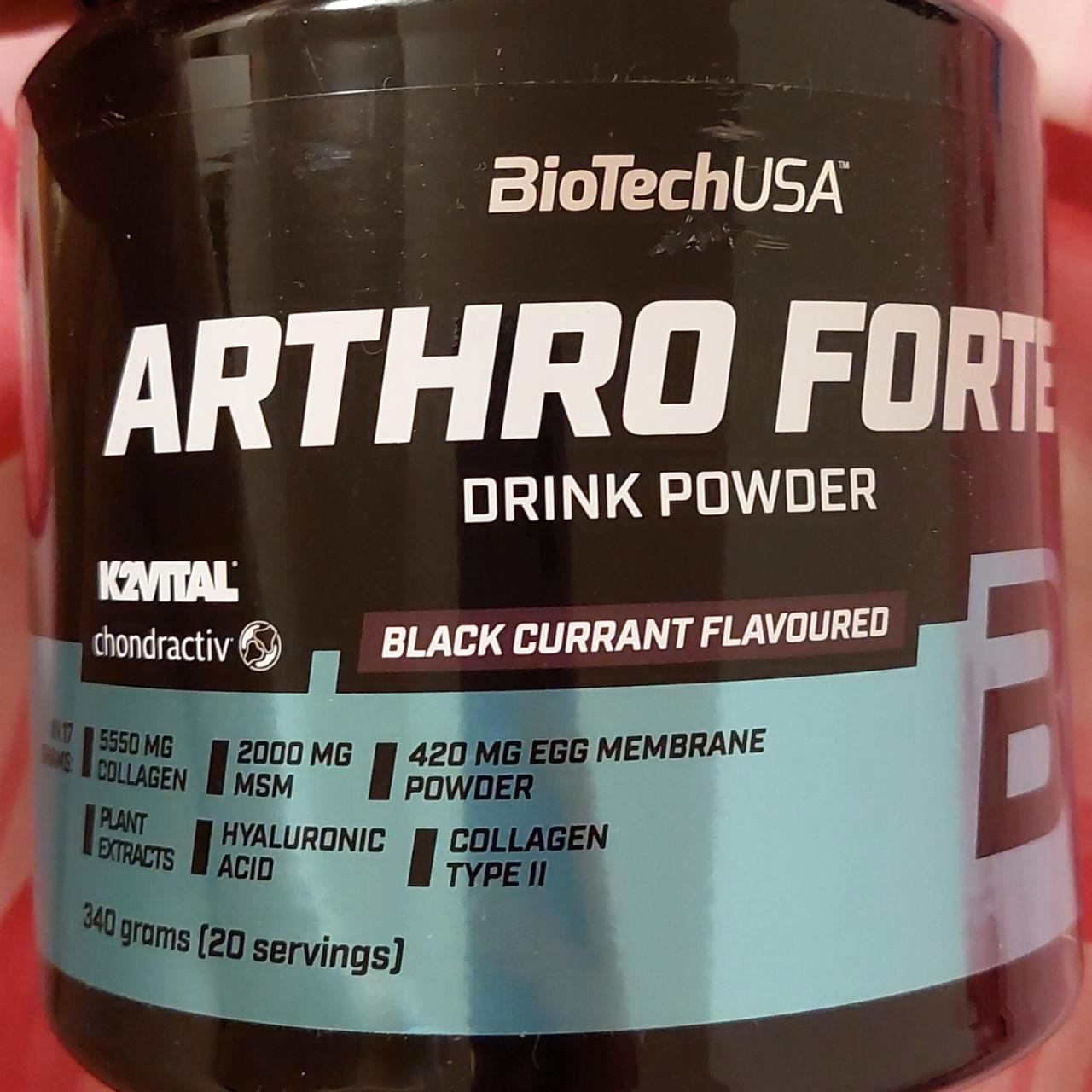 Képek - BioTechUSA Arthro Forte feketeribizli ízű italpor édesítőszerrel 340 g