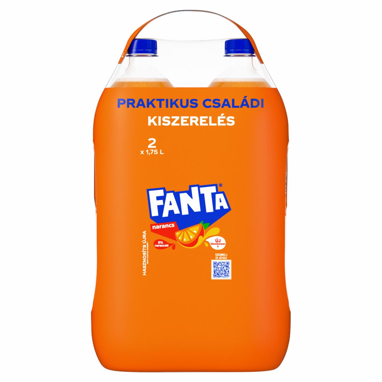 Képek - Fanta szénsavas narancsízű üdítőital 2 x 1,75 l