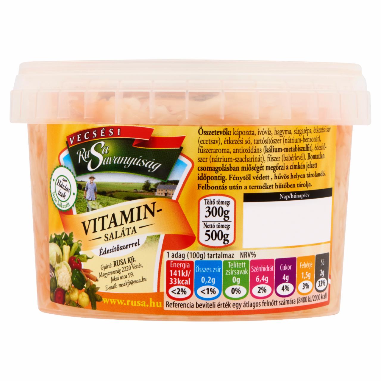 Képek - Rusa Savanyúság vitaminsaláta édesítőszerrel 500 g
