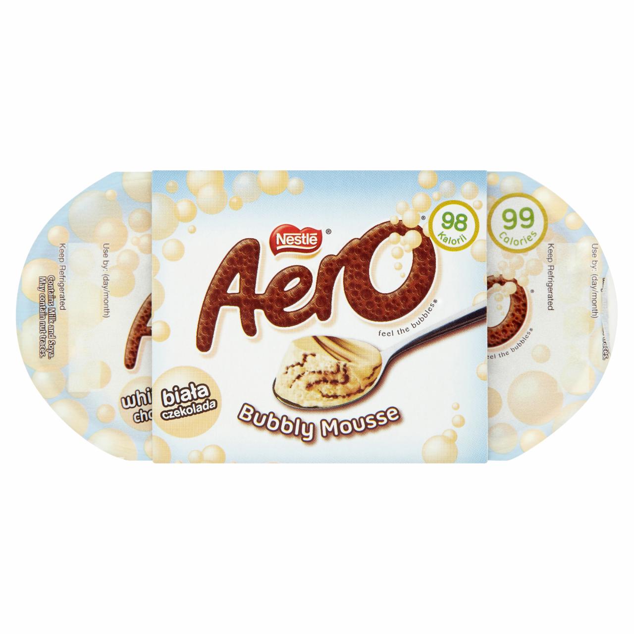 Képek - Nestlé Aero Mousse fehér habkrém csokoládé öntettel 4 x 58 g
