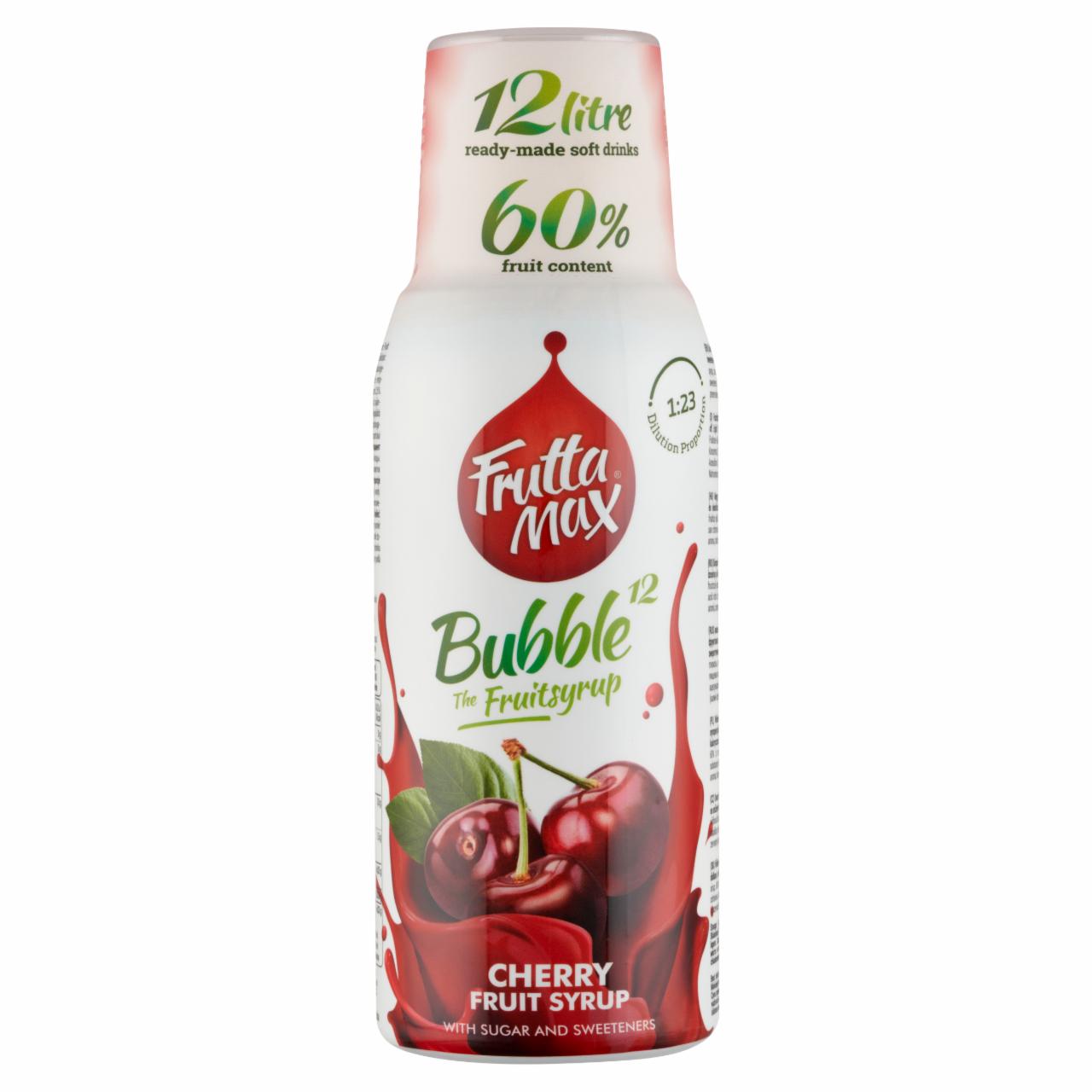 Képek - FruttaMax Bubble¹² meggy gyümölcsszörp izocukorral és édesítőszerekkel 500 ml