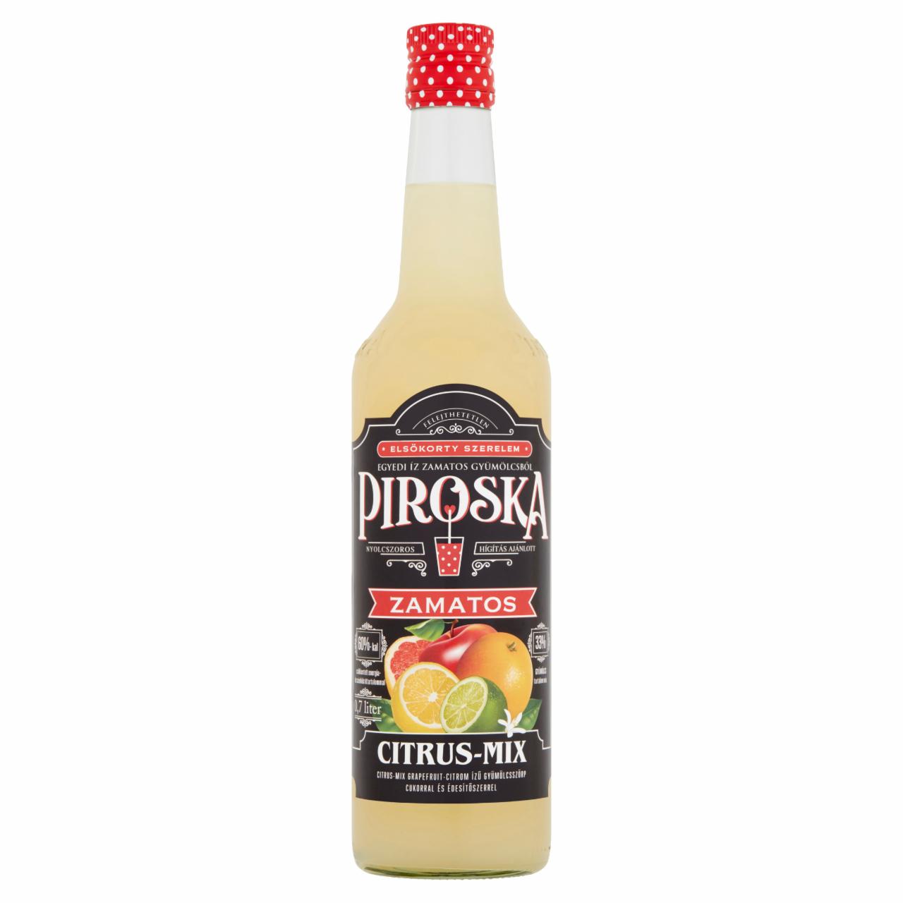 Képek - Piroska Citrus-Mix grapefruit-citrom ízű gyümölcsszörp cukorral és édesítőszerrel 0,7 l