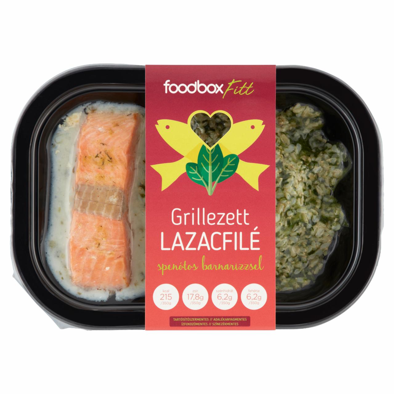 Képek - Foodbox Fitt grillezett lazacfilé spenótos barnarizzsel 350 g