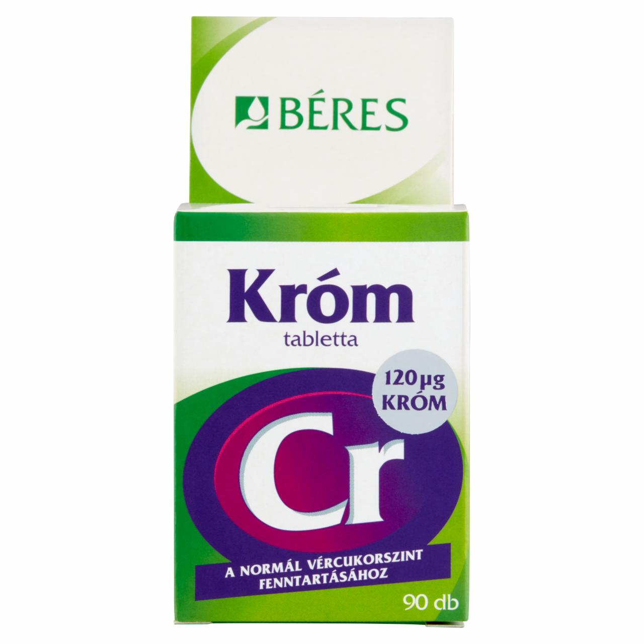 Képek - Béres Króm tabletta étrend-kiegészítő készítmény 90 x 0,2 g (18 g)