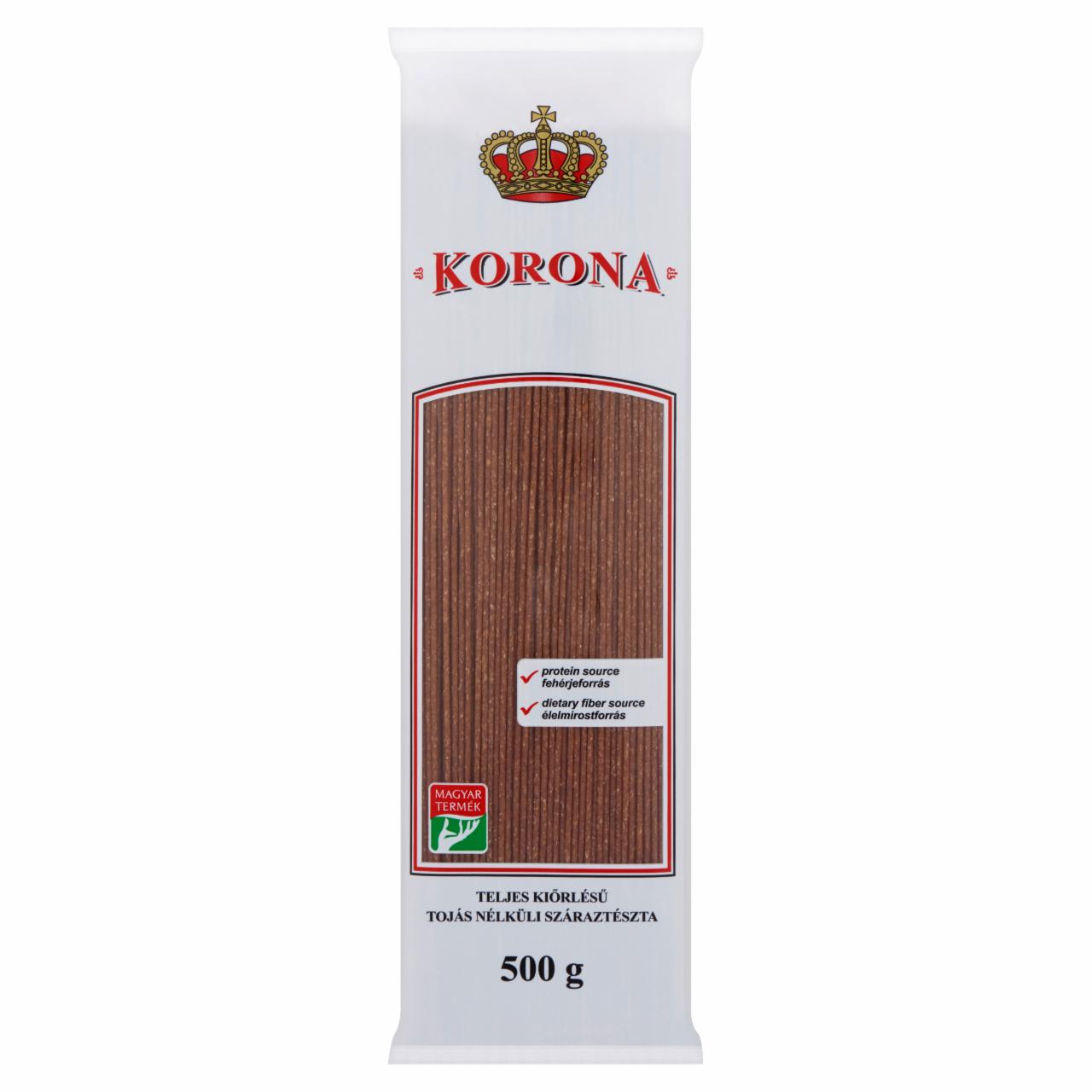 Képek - Korona spagetti teljes kiőrlésű tojás nélküli száraztészta 500 g