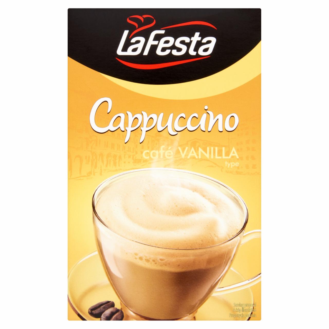 Képek - La Festa Cappuccino vanília ízű instant kávéitalpor 10 db 125 g