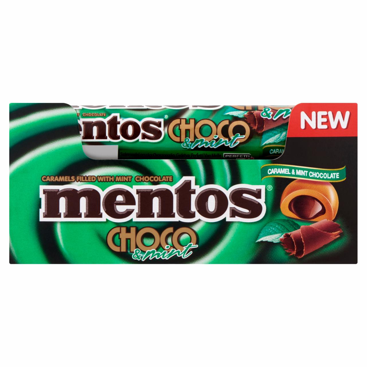 Képek - Mentos mentolízű csokoládéval töltött karamellás cukordrazsé 24 x 38 g