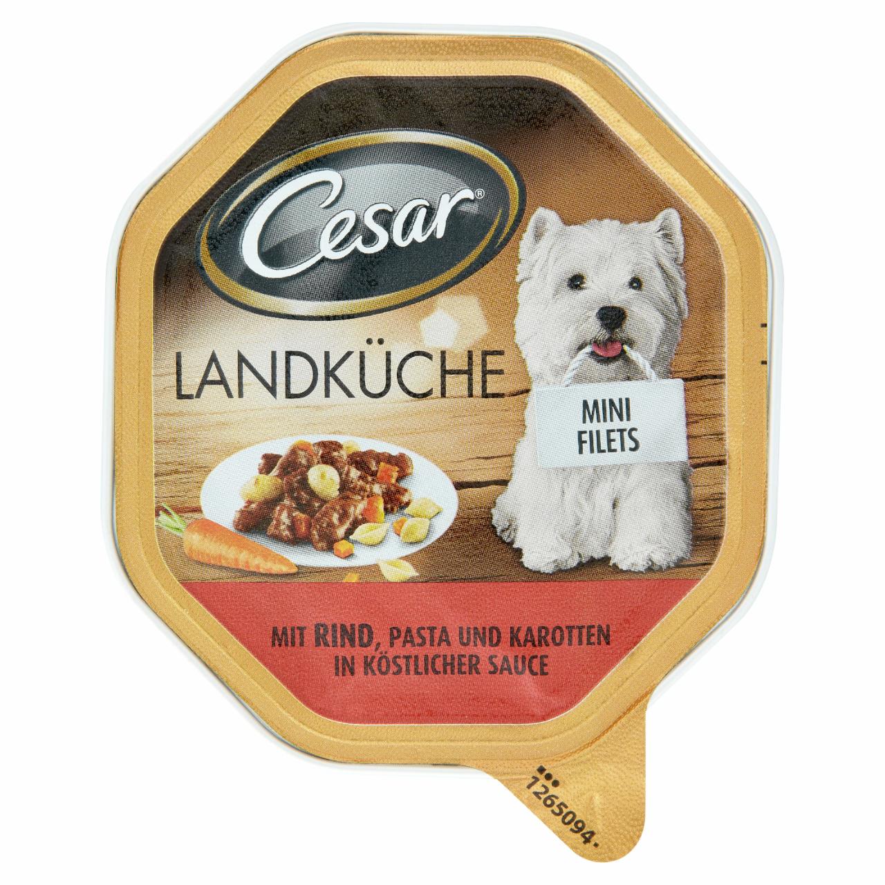 Képek - Cesar teljes értékű állateledel felnőtt kutyák számára marhahússal, tésztával és répával 150 g