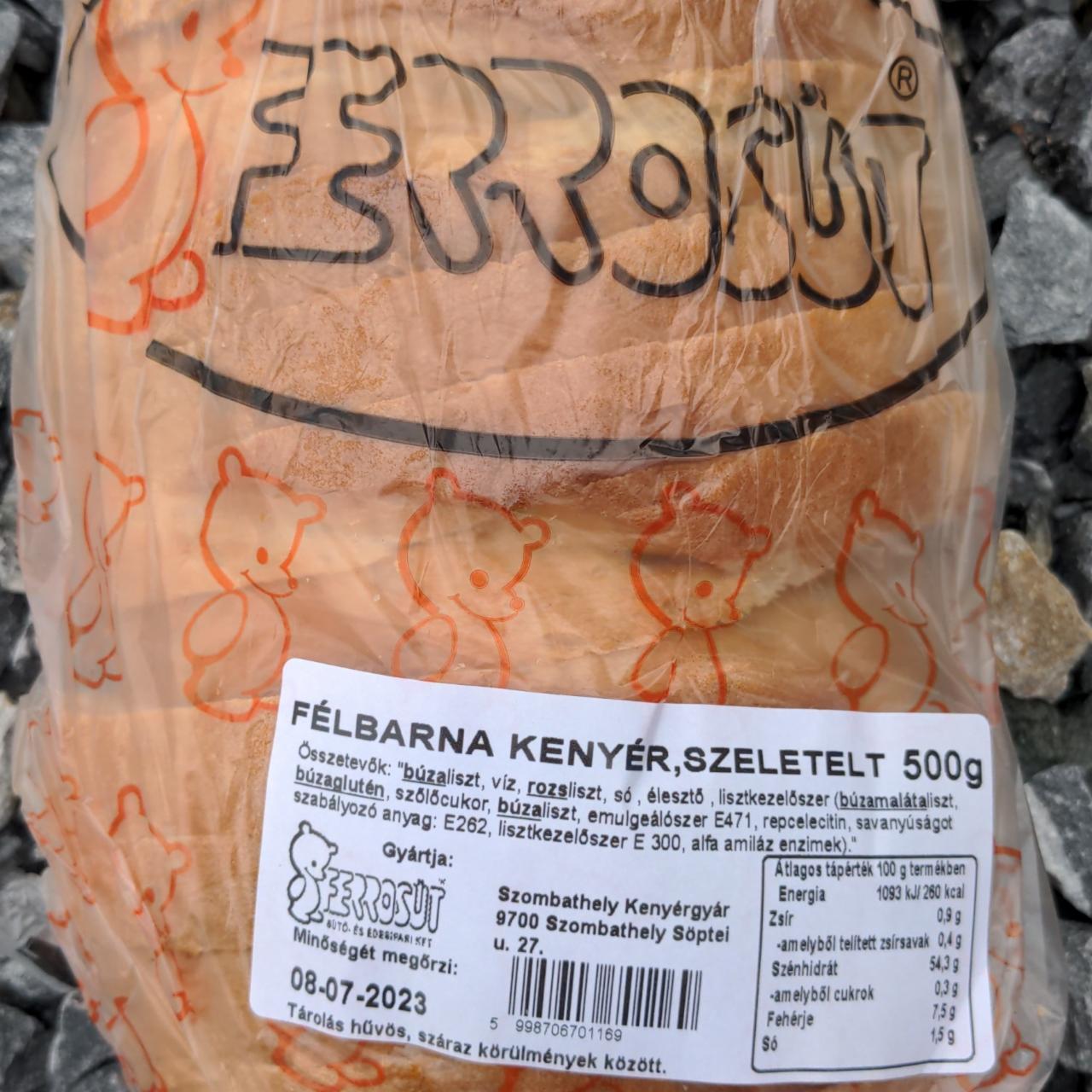 Képek - Félbarna kenyér szeletelt Ferrosut