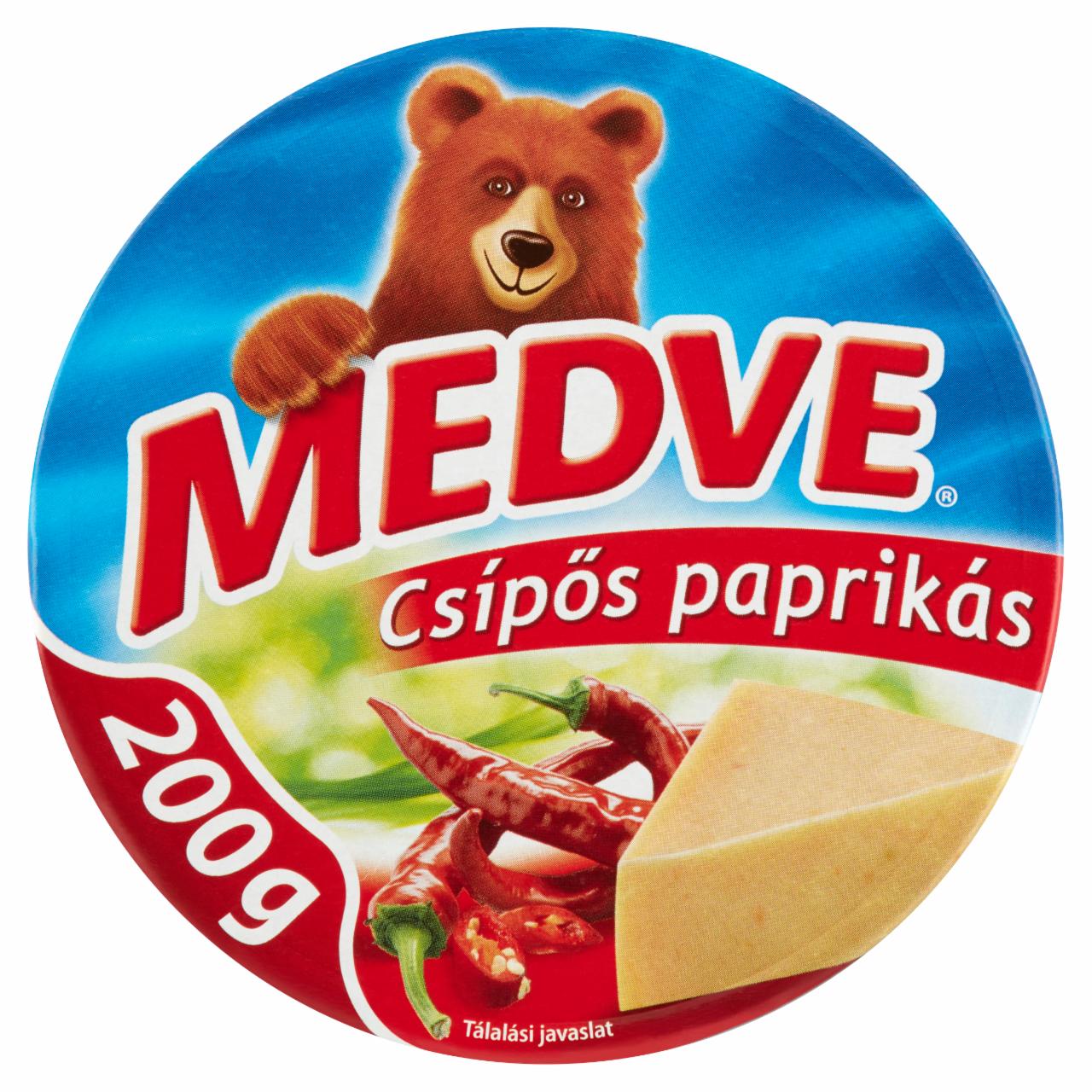 Képek - Medve Óriás csípőspaprikás kenhető, félzsíros ömlesztett sajt 6 x 33,3 g (200 g)