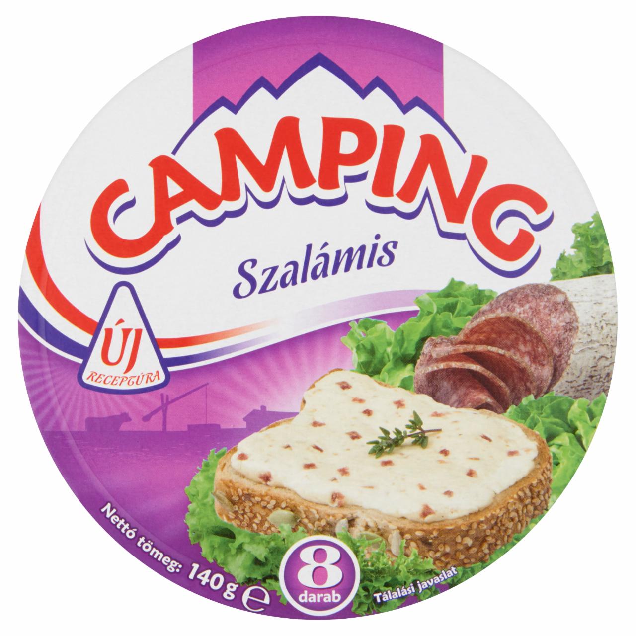 Képek - Camping szalámis kenhető, zsírdús ömlesztett sajt 8 db 140 g