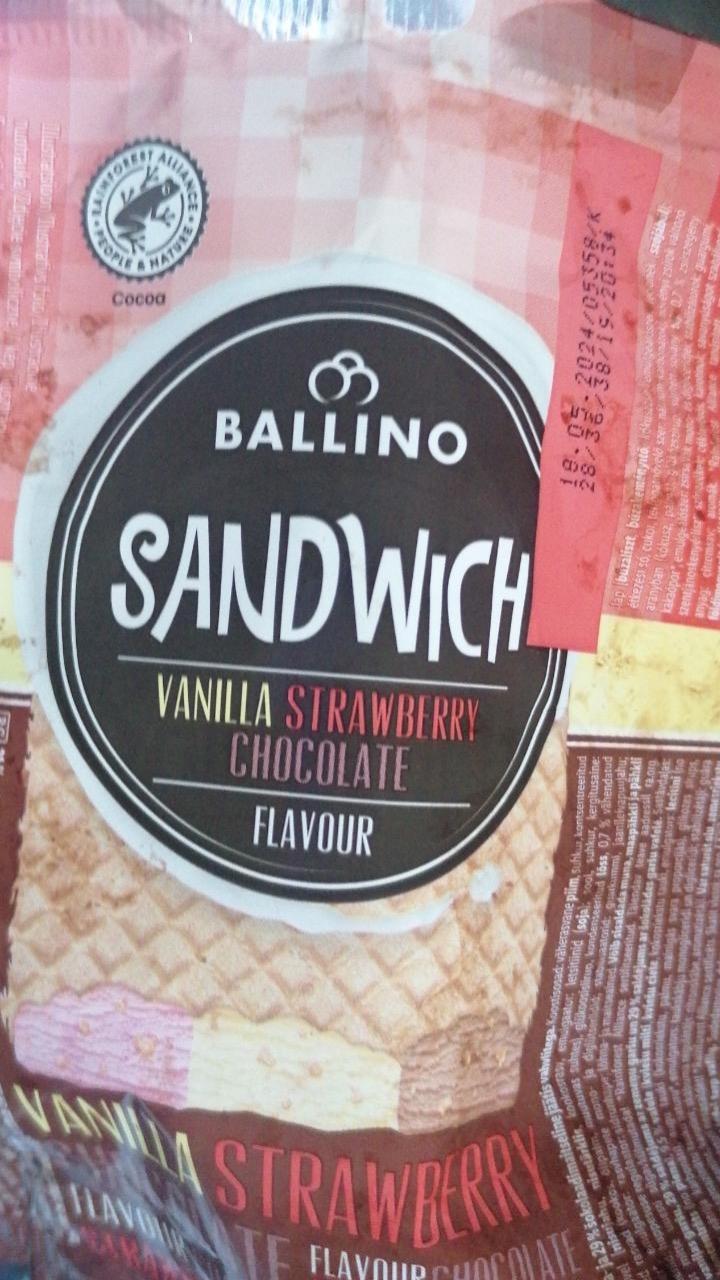 Képek - Sandwich vanilla strawberry chocolate jégkrém Ballino