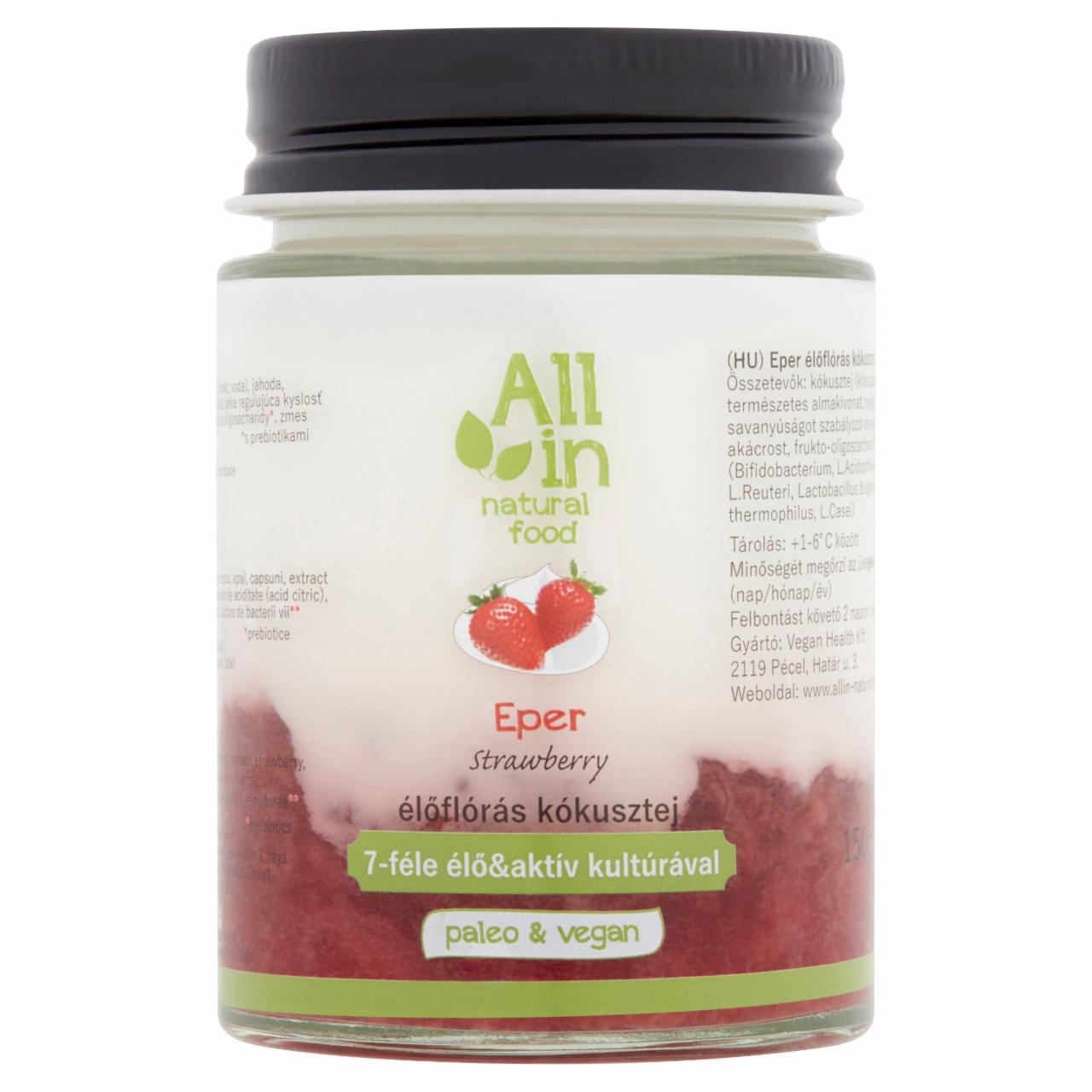 Képek - ALL IN natural food eper élőflórás kókusztej 150 ml