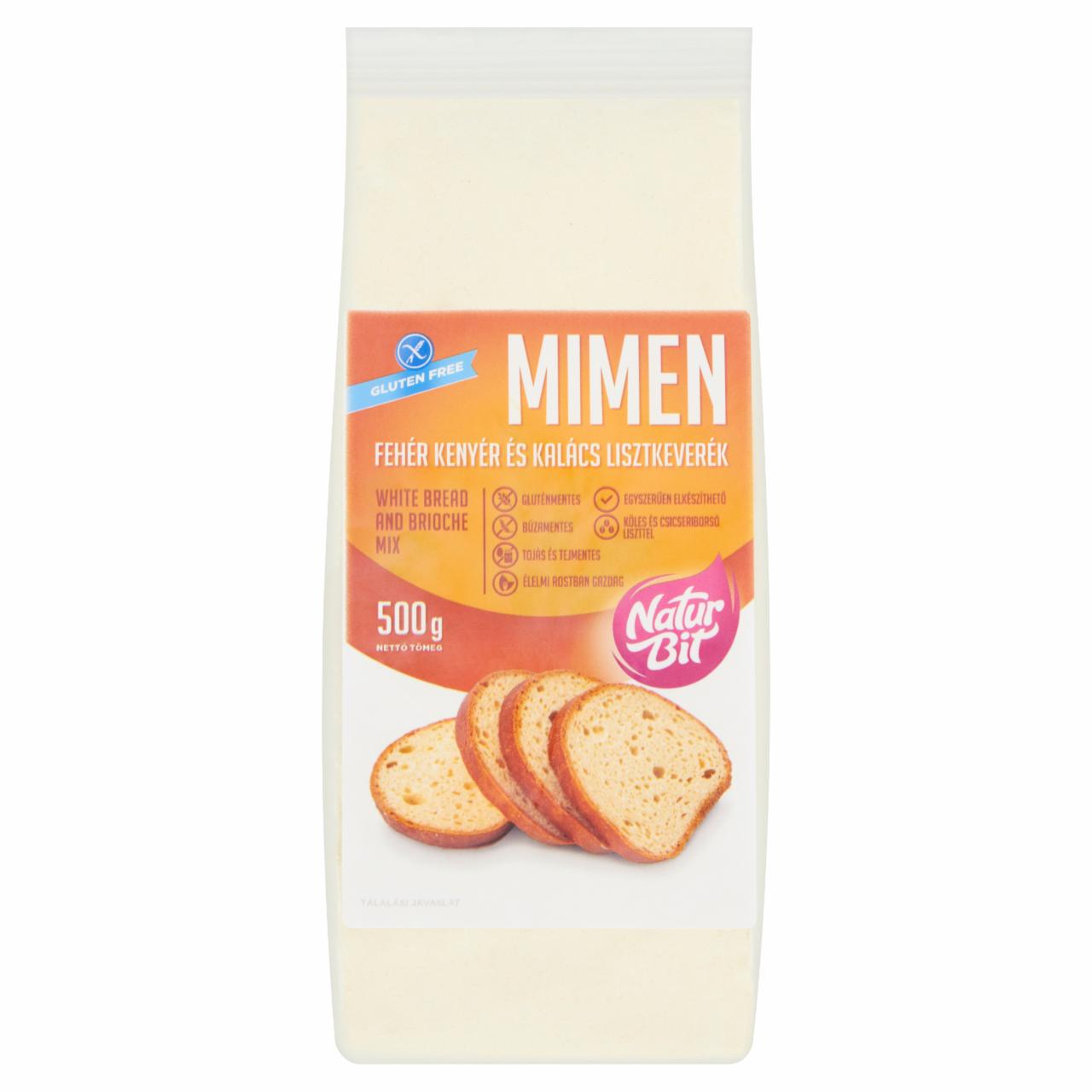 Képek - Naturbit Mimen fehér kenyér és kalács lisztkeverék 500 g