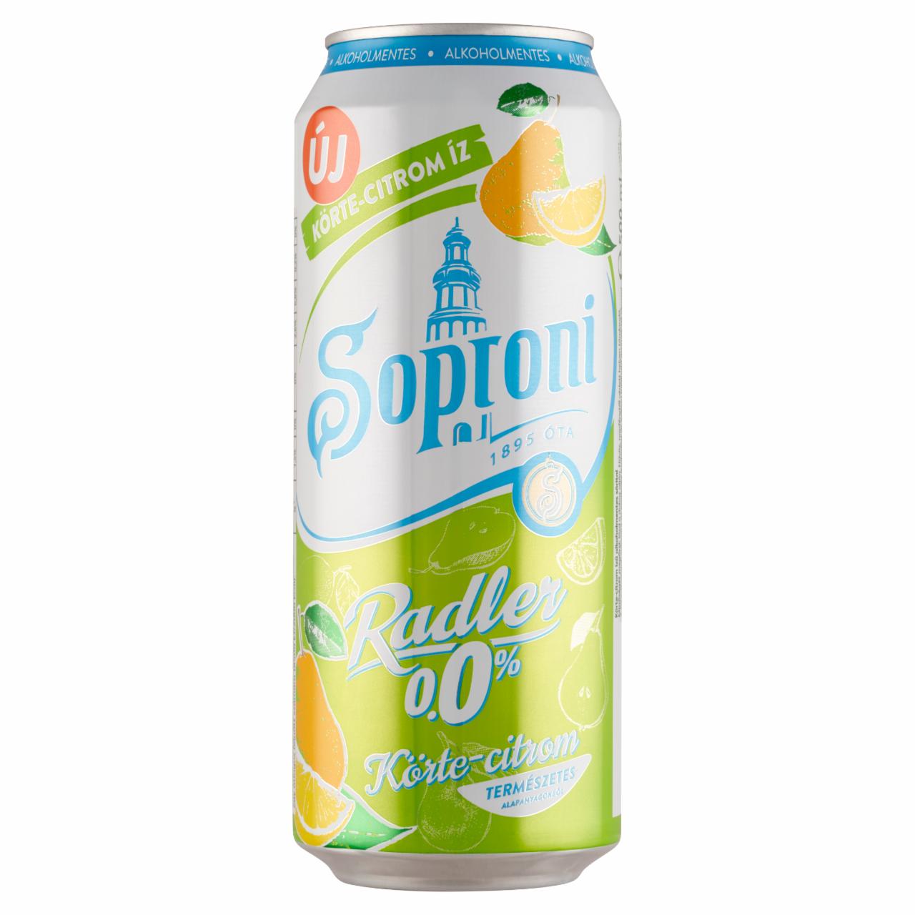 Képek - Soproni Radler körte-citrom ízű alkoholmentes sörital 500 ml