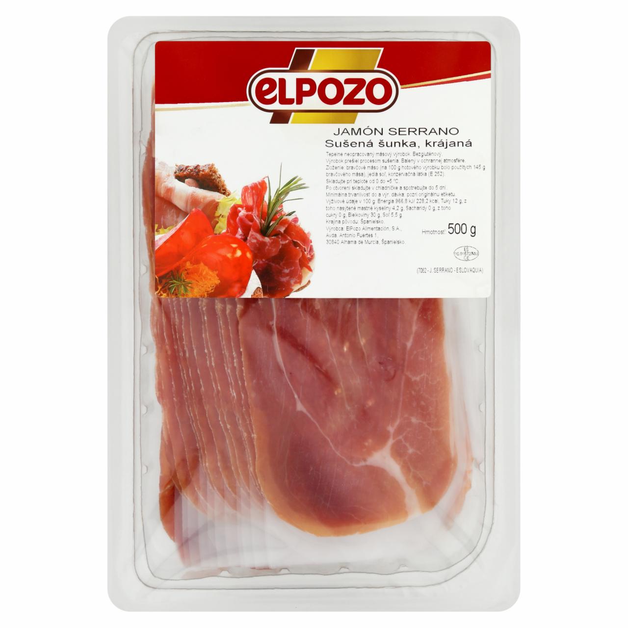 Képek - Elpozo Jamón Serrano szeletelt sonka csont nélkül 500 g