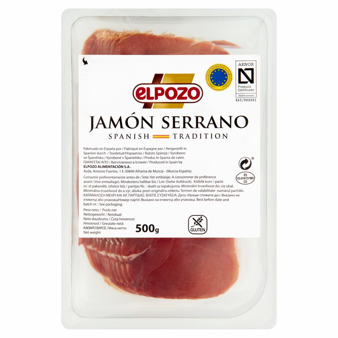 Képek - Elpozo Jamón Serrano szeletelt sonka csont nélkül 500 g