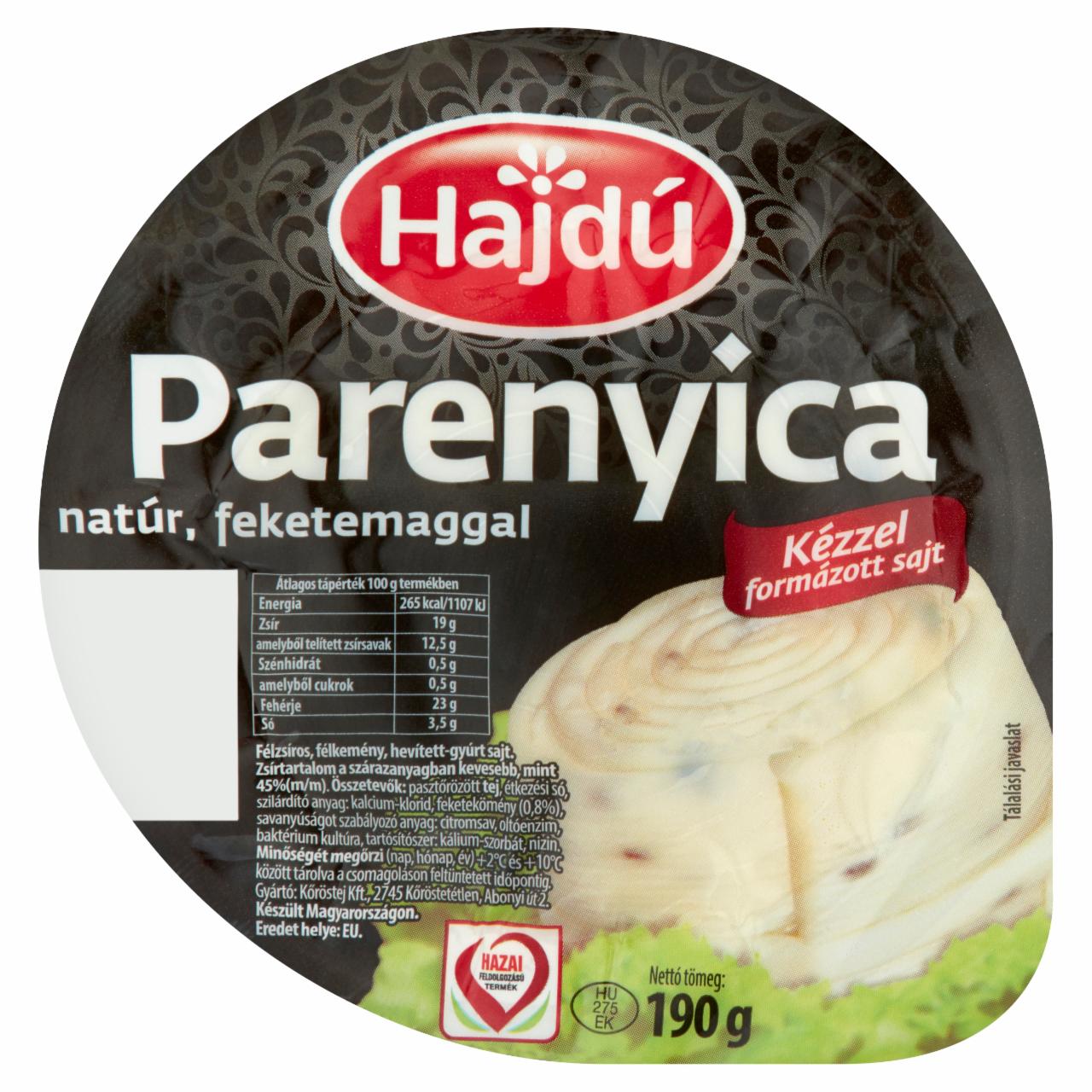 Képek - Hajdú natúr parenyica feketemaggal 190 g