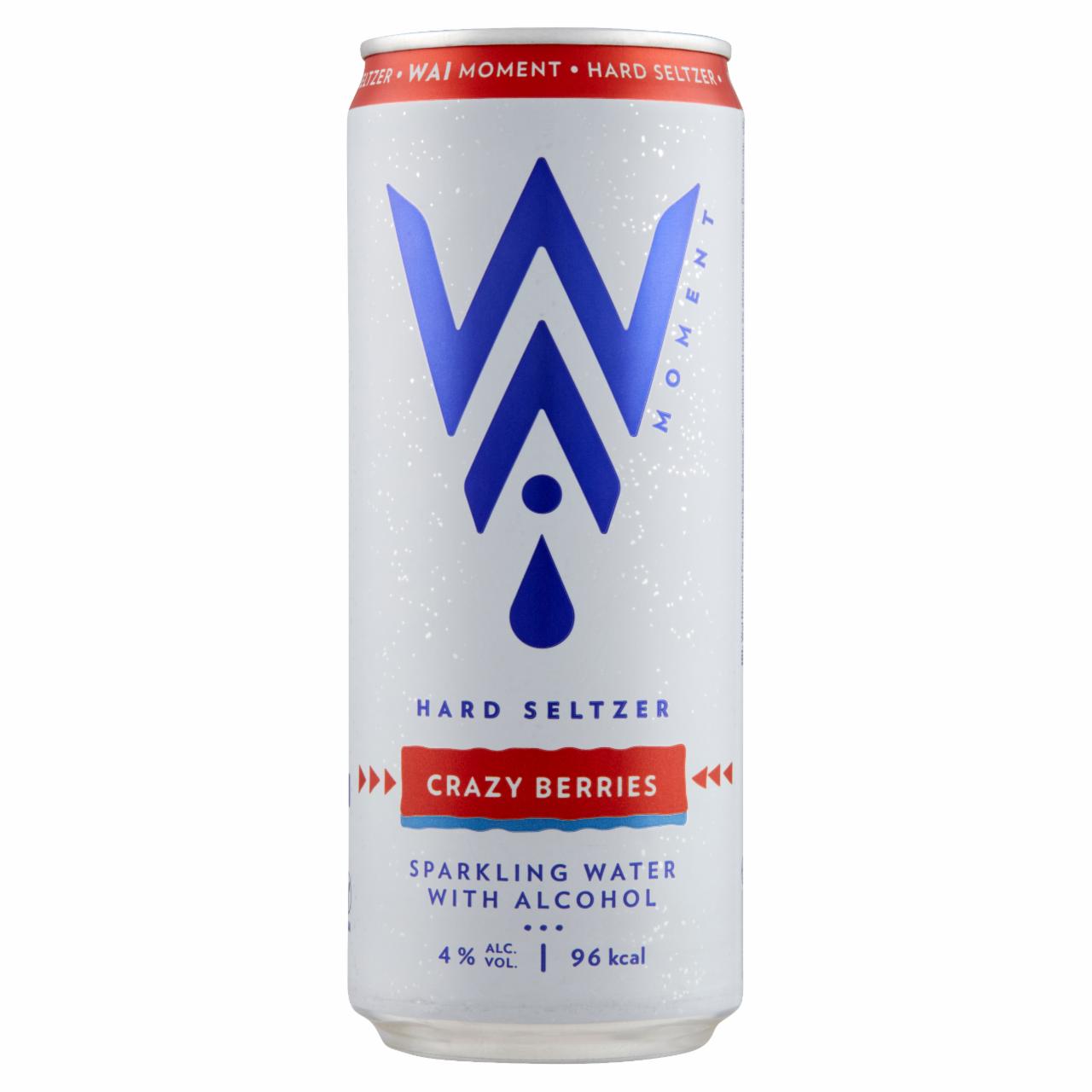 Képek - Wai Moment Hard Seltzer Crazy Berries eper és áfonya ízű szénsavas alkoholos ital 4% 330 ml