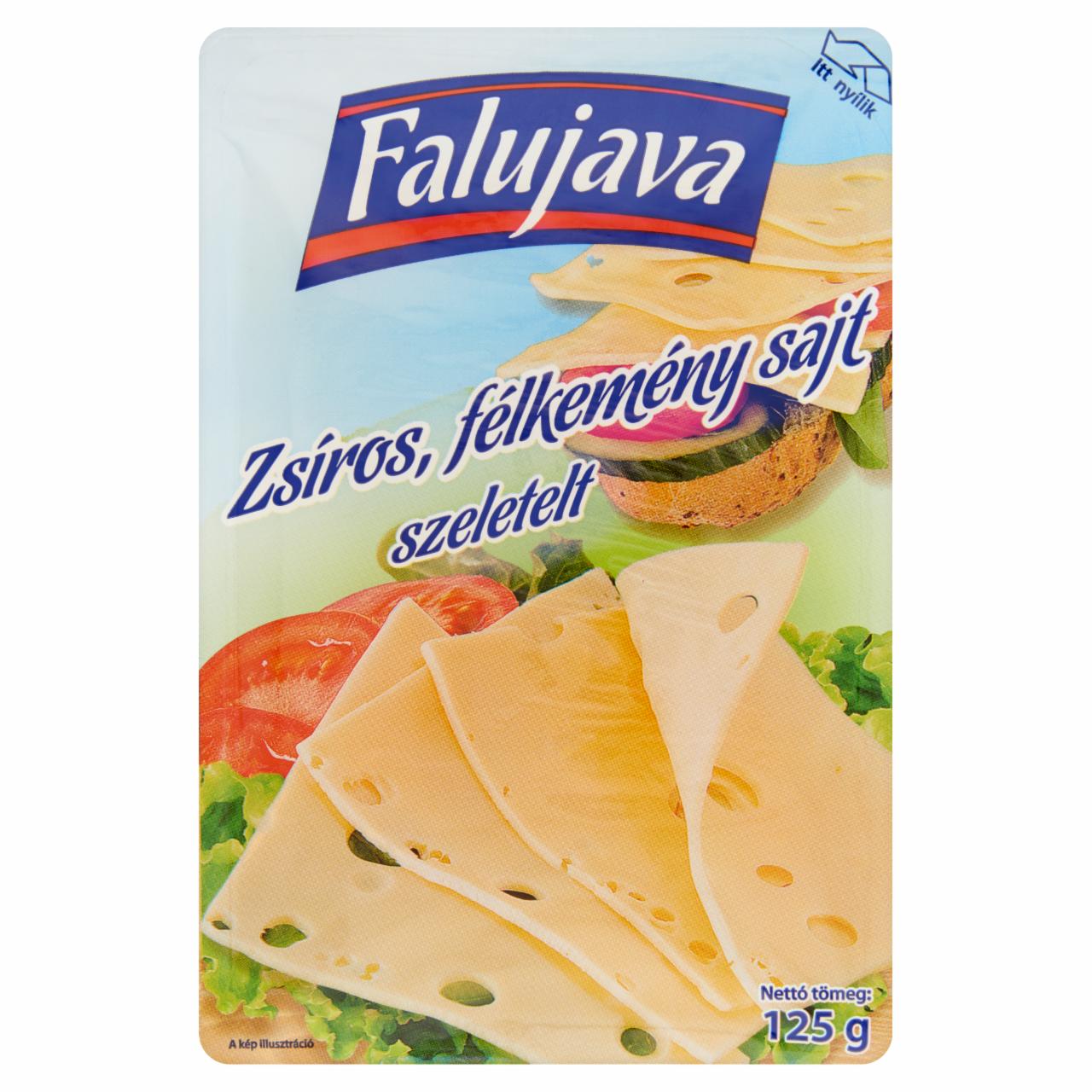 Képek - Falujava zsíros félkemény szeletelt sajt 125 g