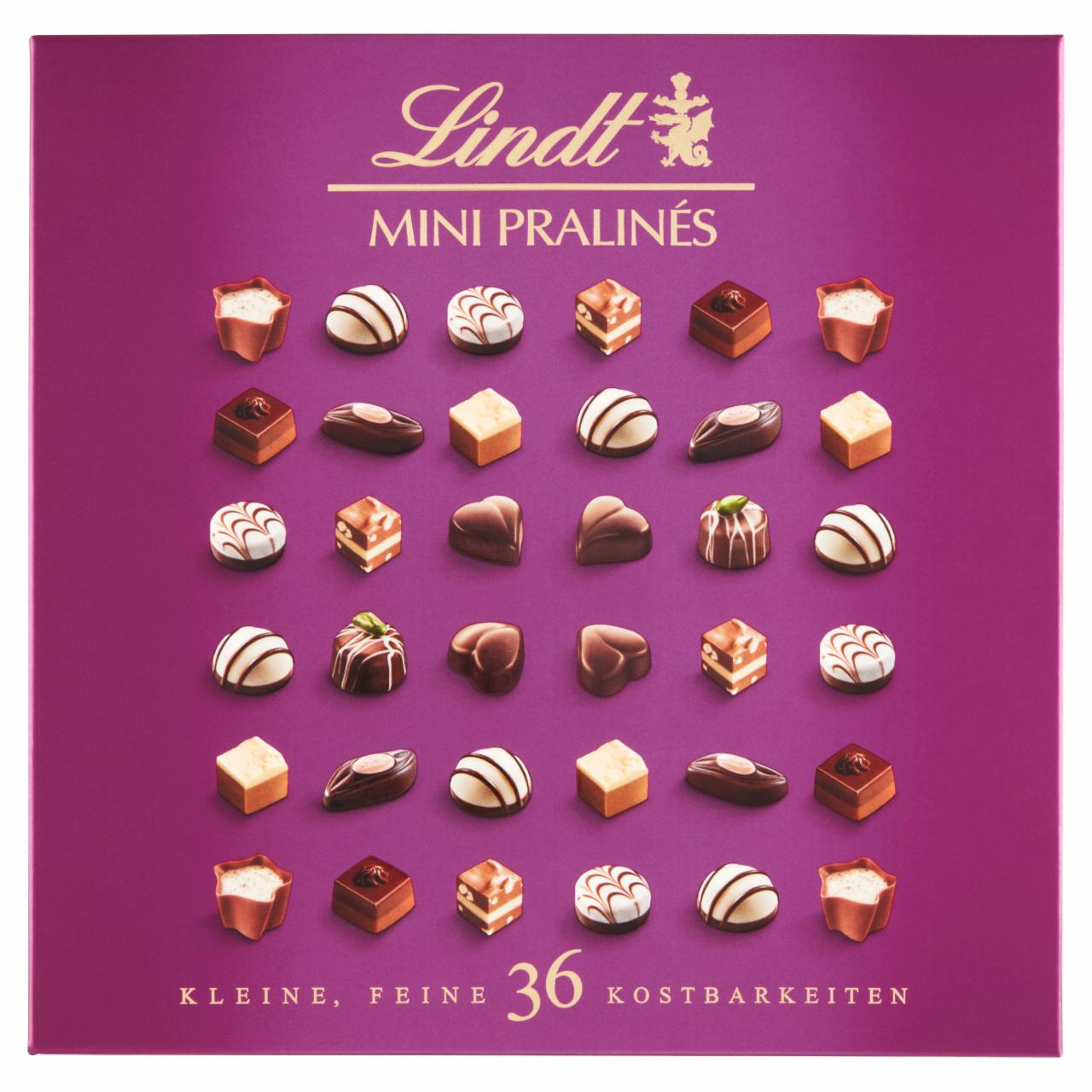 Képek - Lindt Mini Pralinés töltött csokibonbon kollekció tejcsokoládéból és keserű csokoládéból 36 db 180 g