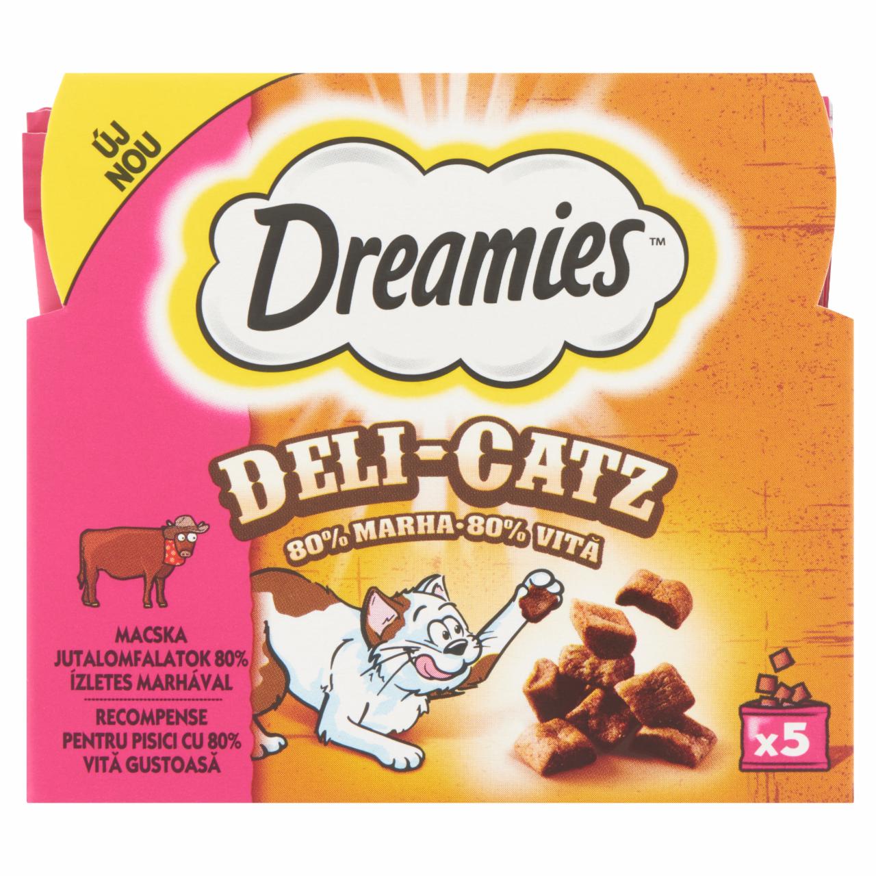 Képek - Dreamies Deli-Catz kiegészítő állateledel felnőtt macskák számára marhával 5 x 5 g