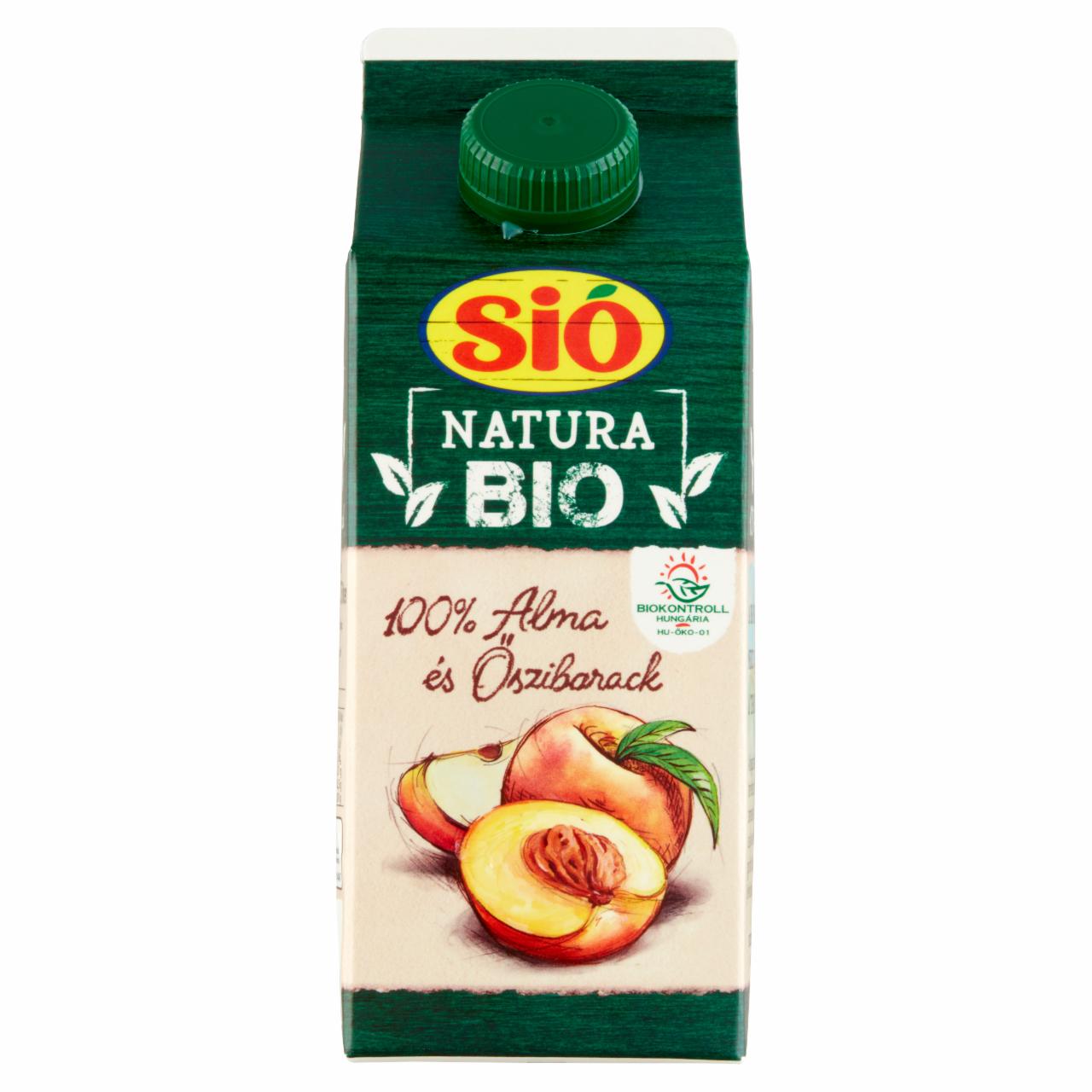 Képek - Sió Natura BIO 100% alma-őszibarack gyümölcslé 0,75 l 