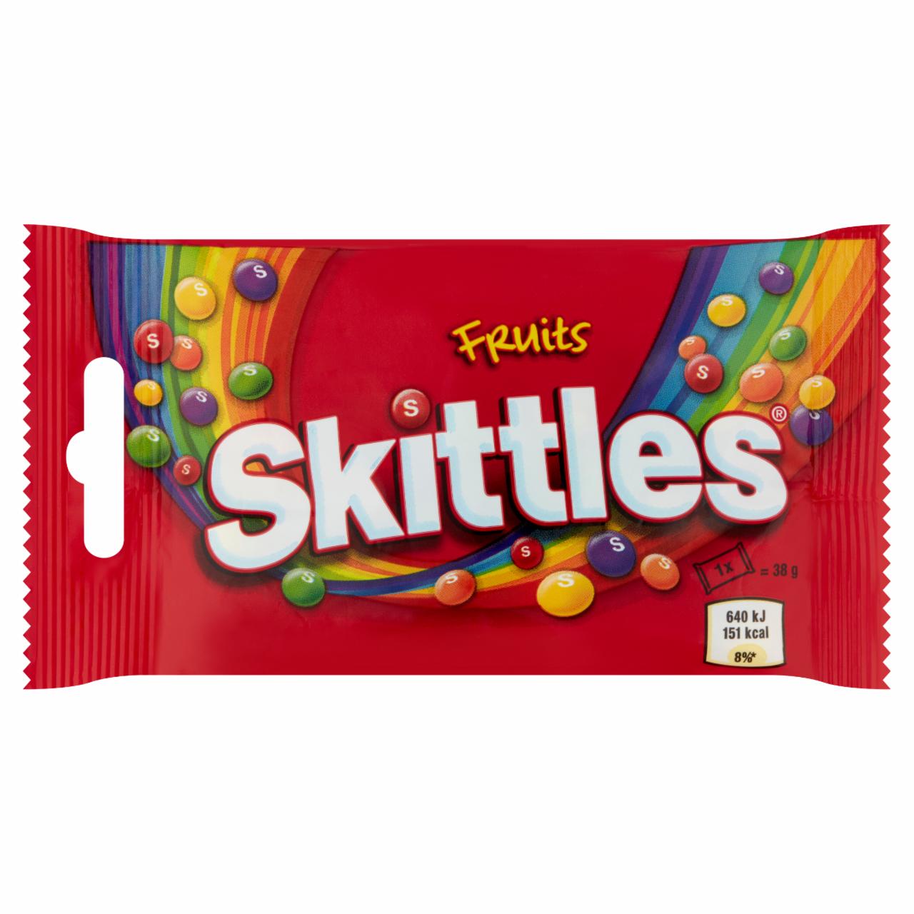 Képek - Skittles Fruits gyümölcsízű cukordrazsé ropogós cukormázban 38 g