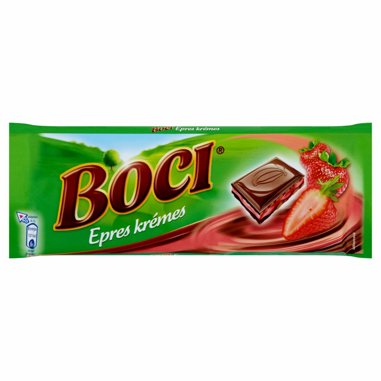 Képek - Boci epres krémmel töltött tejcsokoládé 100 g