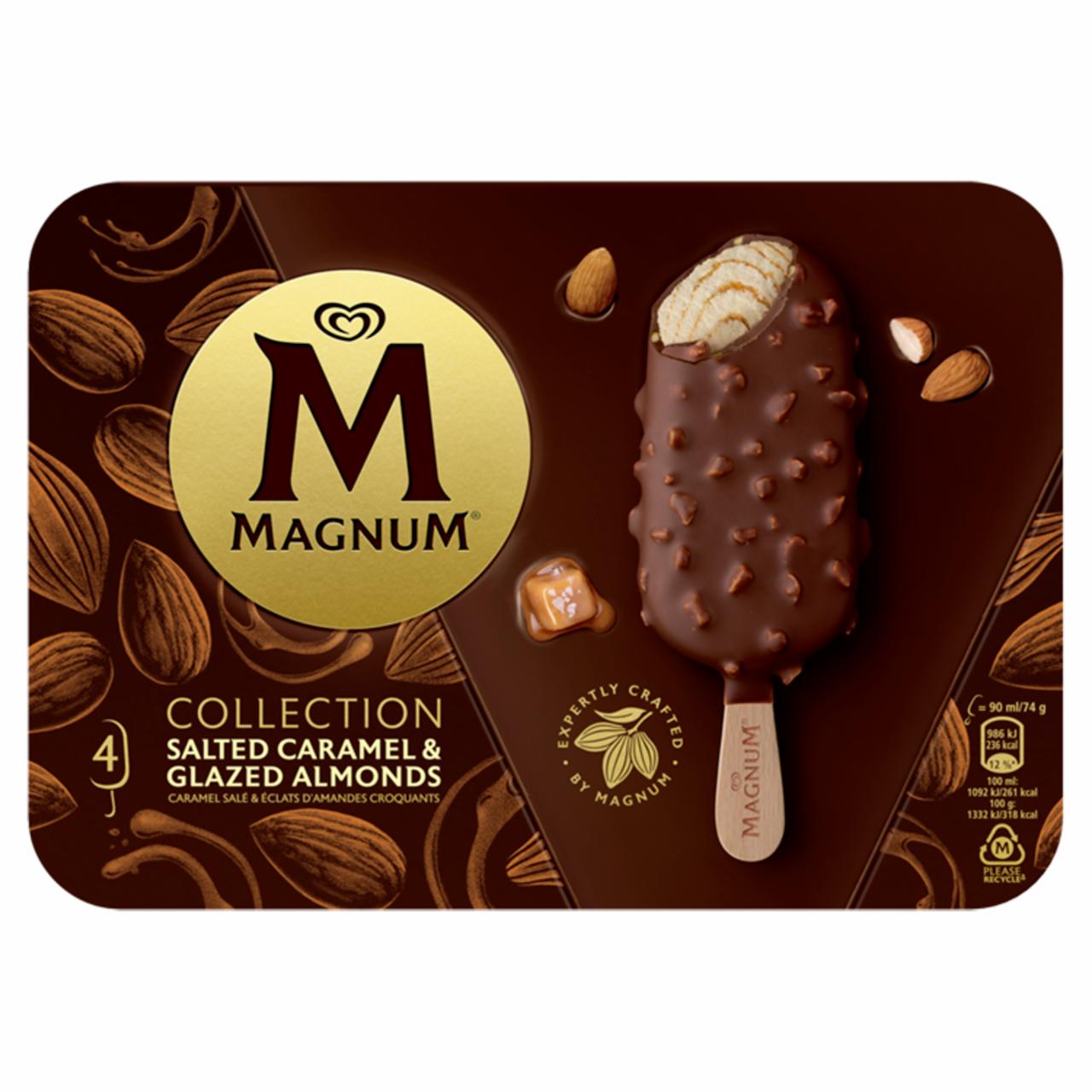 Képek - Magnum pálcikás jégkrém Sós Karamell-Mandulagrillázs 90 ml