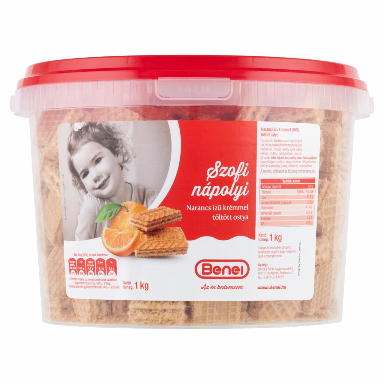 Képek - Benei Szofi nápolyi narancs ízű krémmel töltött ostya 1 kg