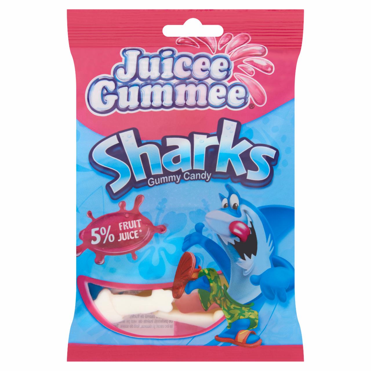 Képek - Juicee Gummee Sharks gyümölcsös ízű gumicukor 100 g