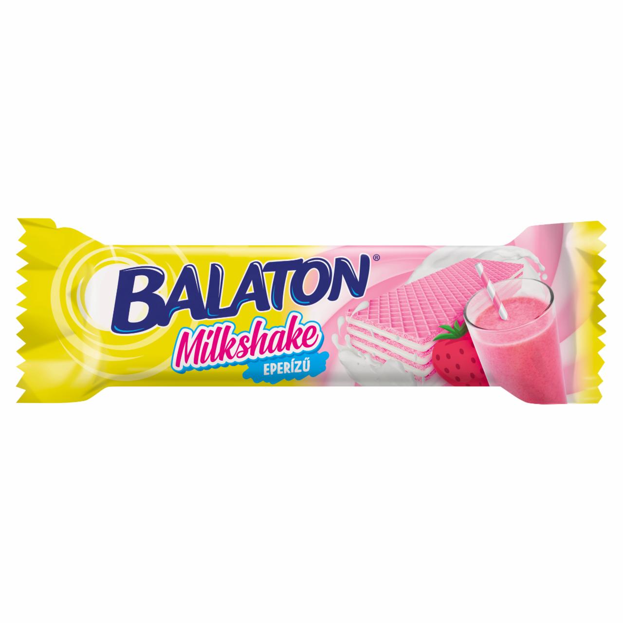 Képek - Balaton Milkshake eperízű tejes krémmel töltött természetesen színezett ostya 32 g