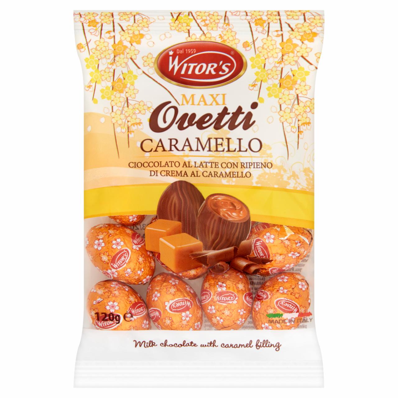 Képek - Witor's Ovetti tejcsokoládé tojás karamell ízű krémmel töltve 120 g