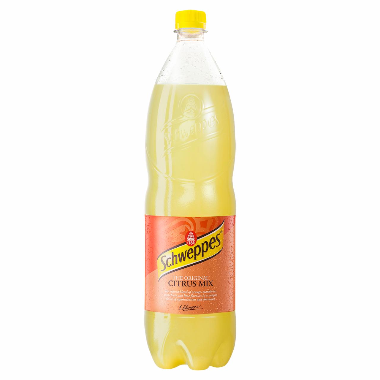 Képek - Schweppes narancs szénsavas üdítőital grapefruit-, lime-, mandarin ízesítéssel, cukorral 1,5 L