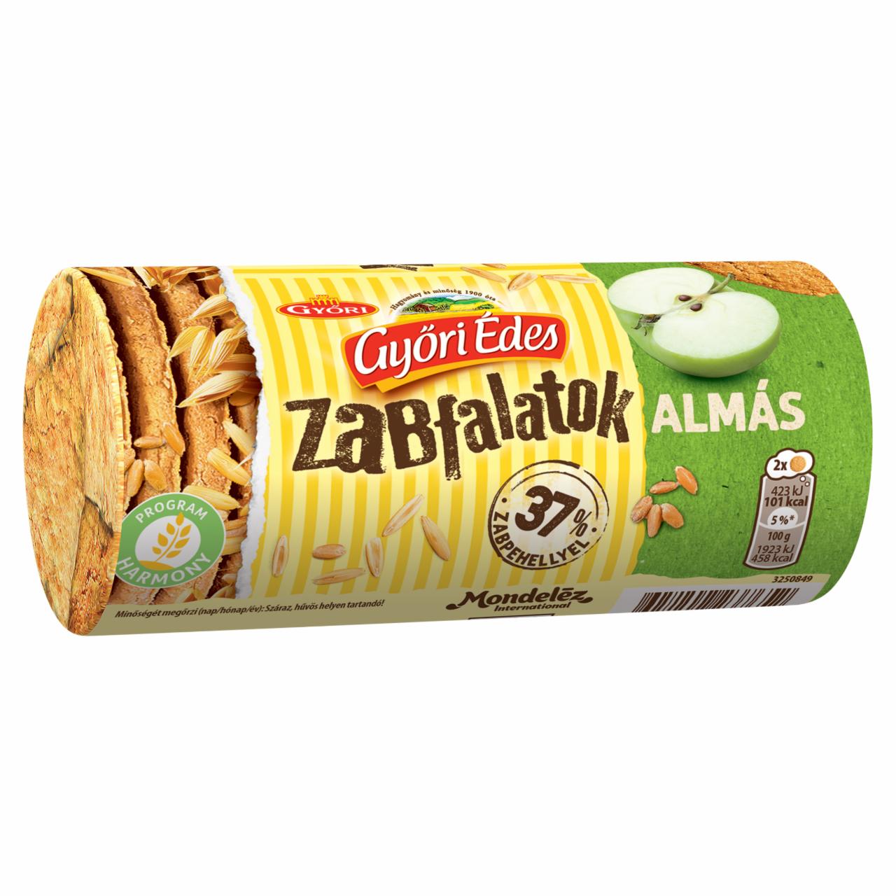 Képek - Győri Édes Zabfalatok almás, zabpelyhes, omlós keksz 198 g