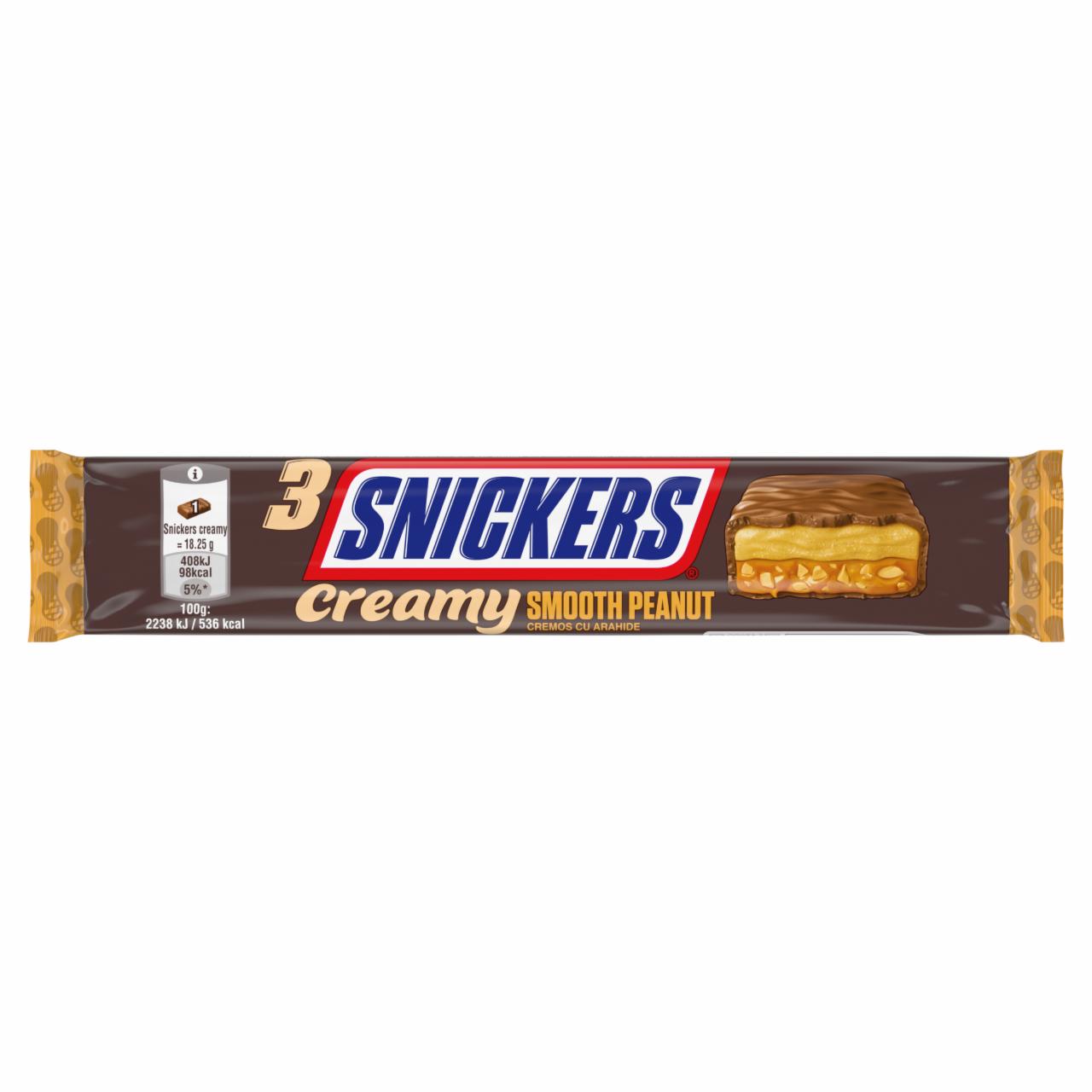 Képek - Snickers tejcsokoládé földimogyorókrémmel karamellával földimogyoró darabokkal 3 x 18,25 g (54,75 g)