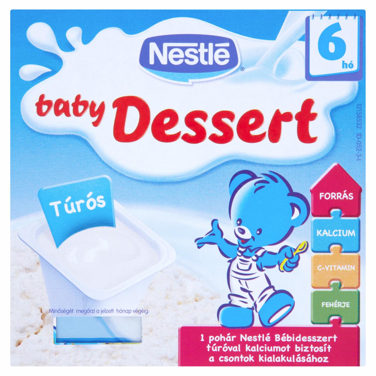 Képek - Nestlé Baby Dessert túrós bébidesszert 6 hónapos kortól 4 x 100 g