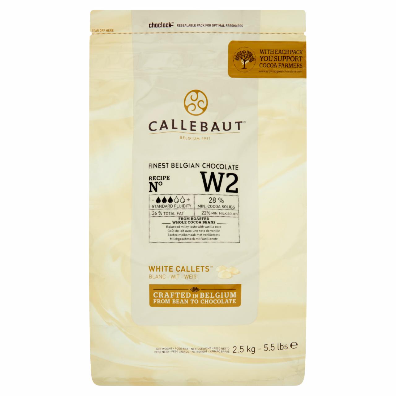 Képek - Callebaut W2NV fehér csokoládé pasztillák 2,5 kg