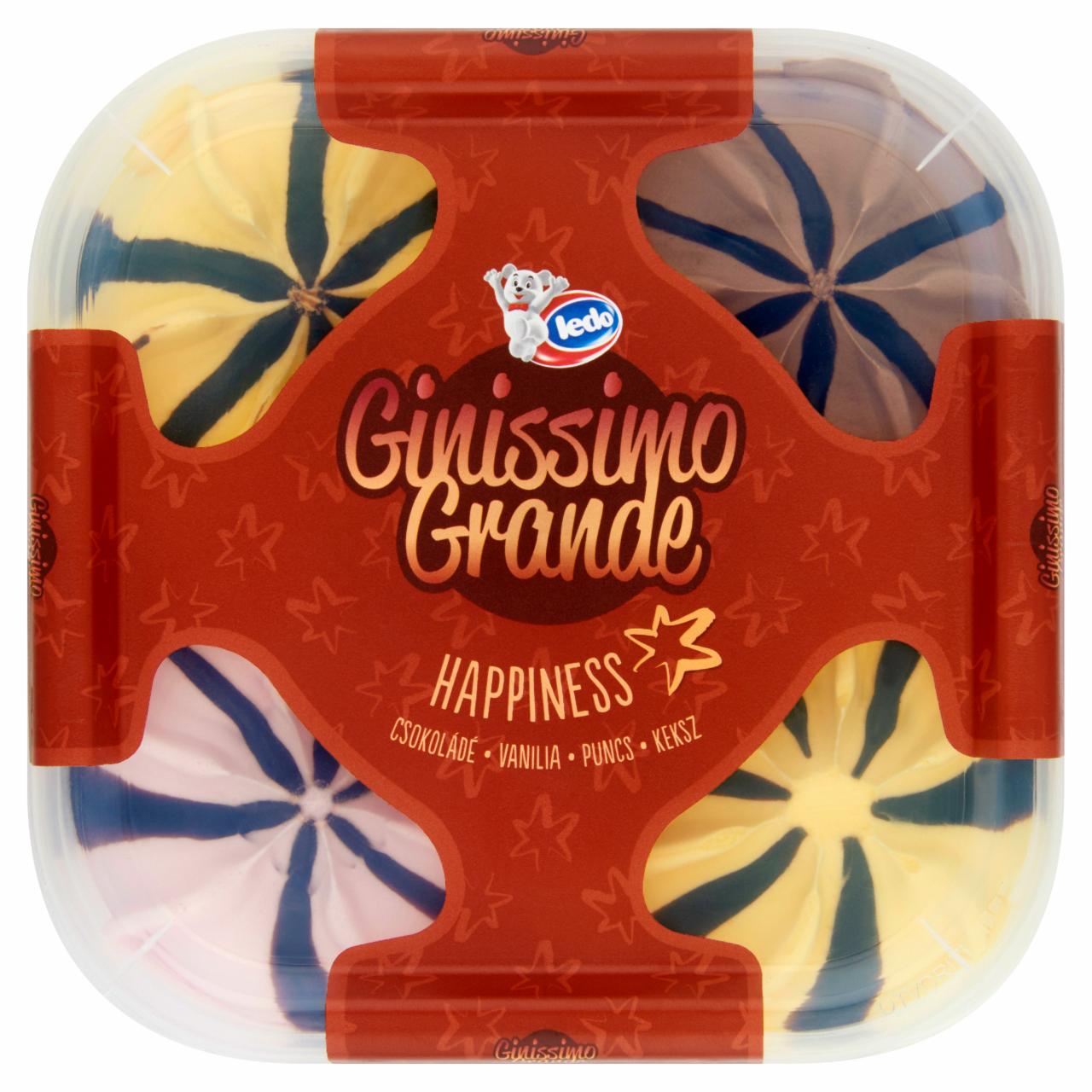 Képek - Ledo Ginissimo Grande Happiness csokoládés, vanília, keksz ízű és puncs jégkrém 1650 ml