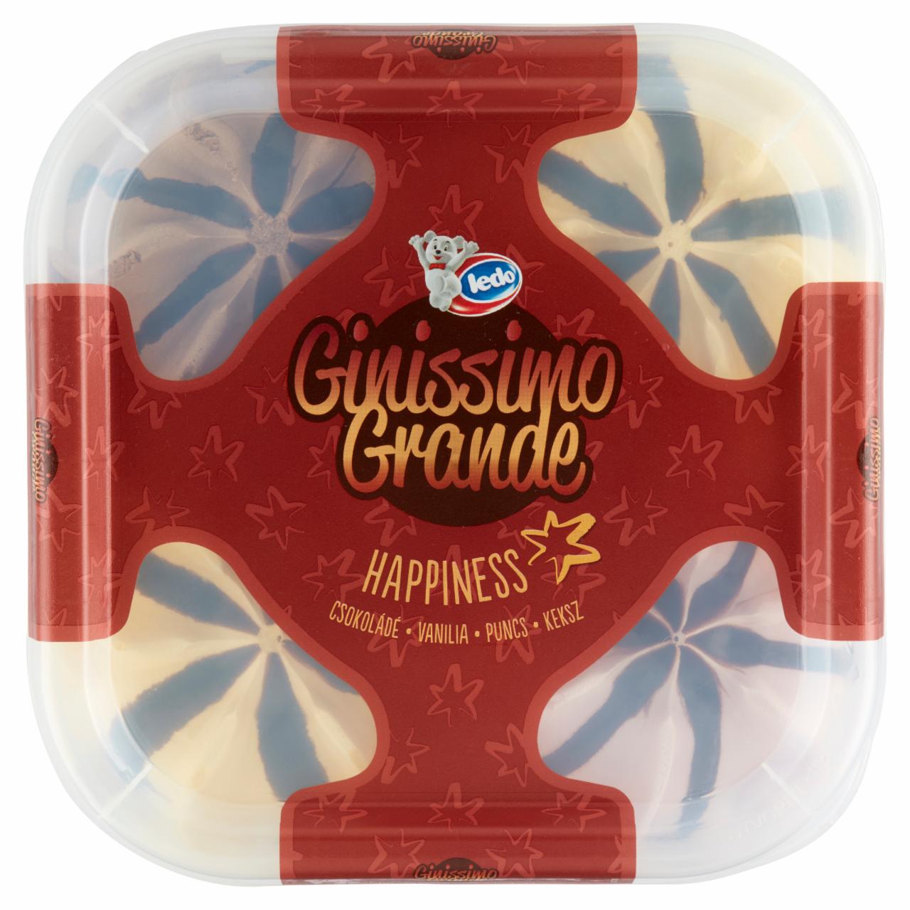 Képek - Ledo Ginissimo Grande Happiness csokoládés, vanília, keksz ízű és puncs jégkrém 1650 ml