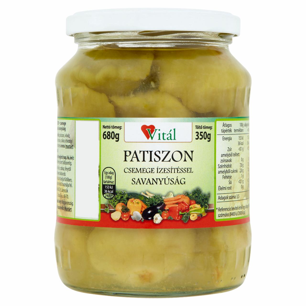 Képek - Vitál patiszon csemege ízesítéssel 680 g