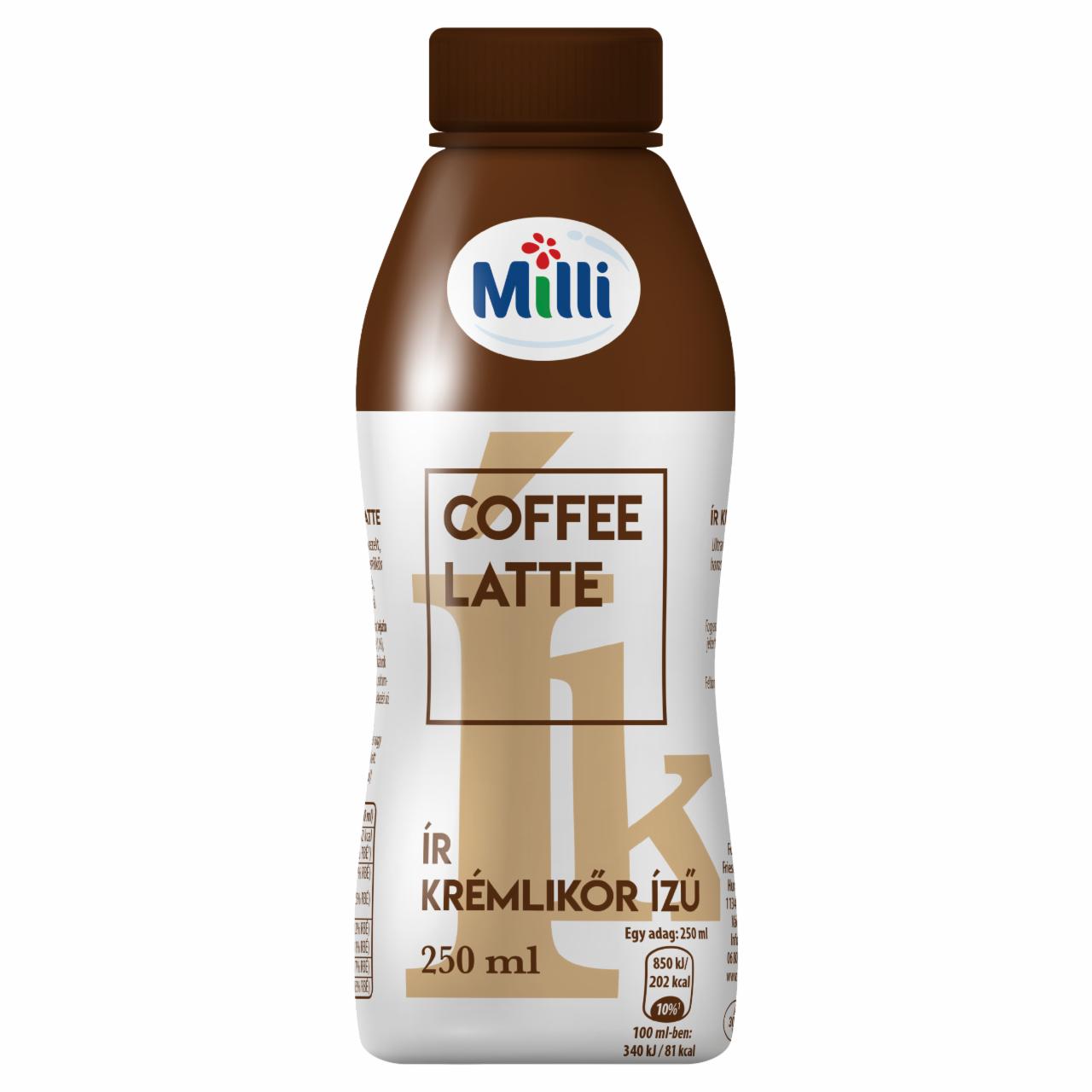 Képek - Milli Coffee Latte ír krémlikőr ízű tejeskávé tejszínnel 250 ml