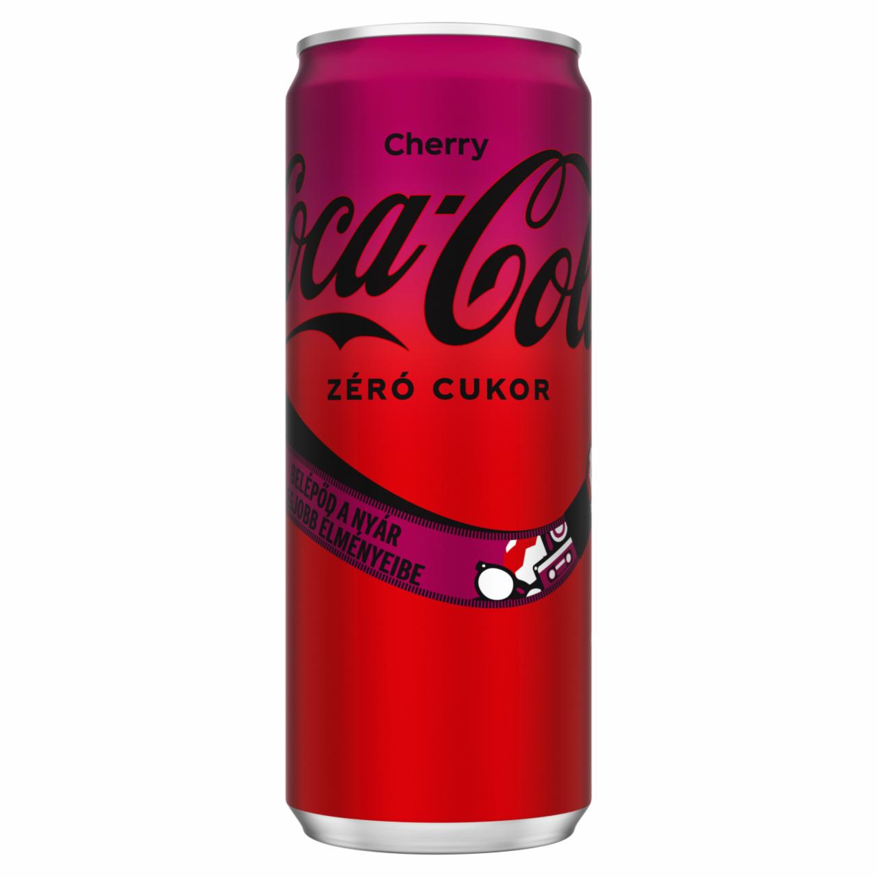 Képek - Coca Cola Cherry Zero colaízű energiamentes szénsavas üdítőital, édesítőszerekkel 330 ml