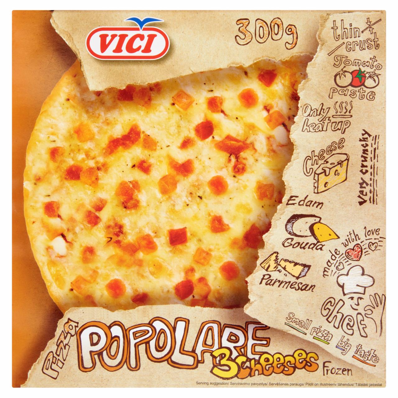 Képek - Vici Pizza Popolare gyorsfagyasztott háromsajtos pizza 300 g