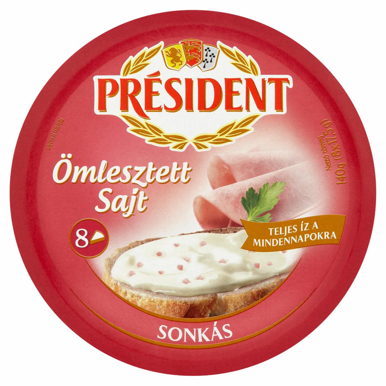 Képek - Président sonkás ömlesztett sajt 8 x 17,5 g