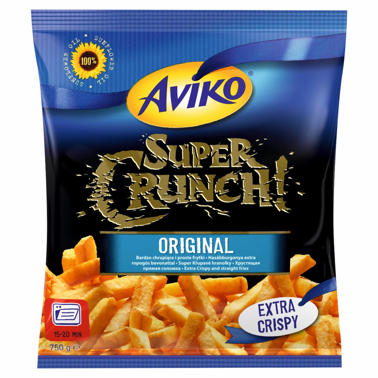 Képek - Aviko Super Crunch Original elősütött gyorsfagyasztott hasábburgonya extra ropogós bevonattal 750 g