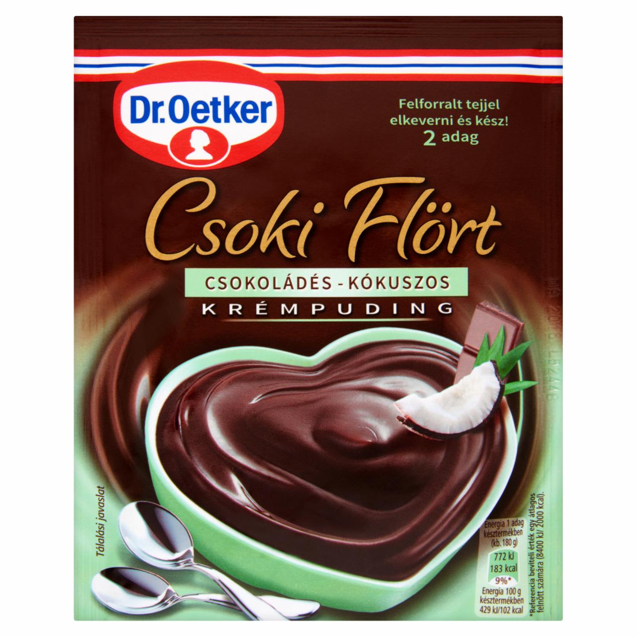 Képek - Dr. Oetker Csoki Flört csokoládés-kókuszos krémpudingpor 60 g